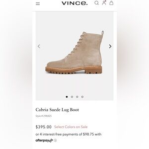 Vince Cabria Suede Lug Boot - Beige | women’s 9 | NWOT